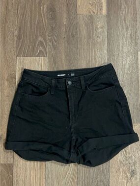 Old Navy Black High-Rise Rolled Hem Jean Shorts